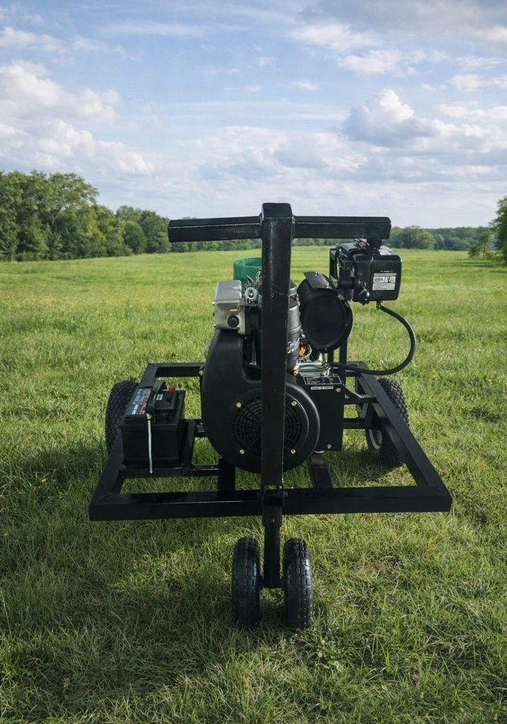 Bomba de Agua 6X6 BARNES MOTOR 23HP DIESEL Con Carreta 