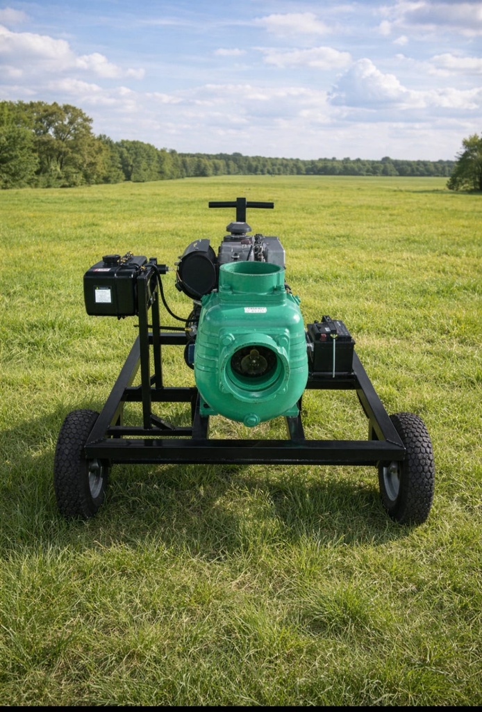 Bomba de Agua 6X6 BARNES MOTOR 23HP DIESEL Con Carreta 