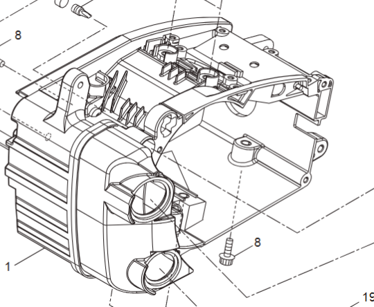 Carcasa Motor (Tanque Combustible y Tanque Aceite)  MCV31R 