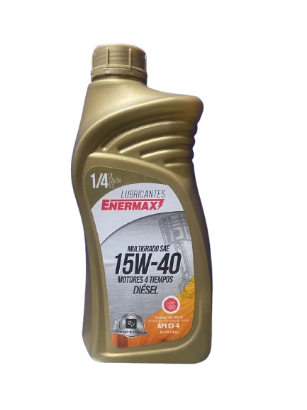 Aceite 1/4 Multigrado Sae 15w-40 Motores 4 tiempos Diesel 