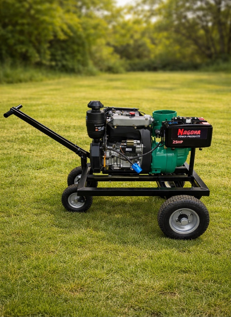 Bomba de Agua 6X6 BARNES MOTOR 23HP DIESEL Con Carreta 