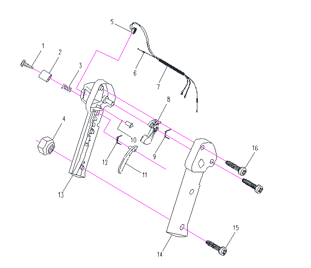 Puño Aceleracion GLB330 Completo 