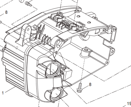 [285703] Carcasa Motor (Tanque Combustible y Tanque Aceite)  MCV31R 